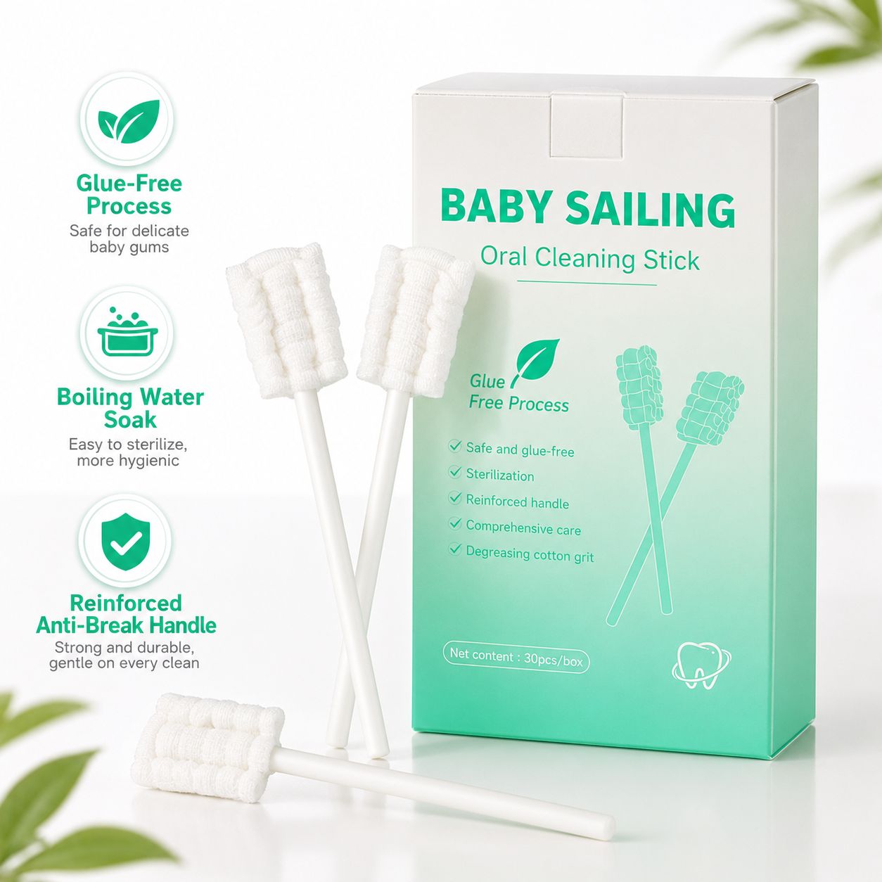 Baby Oral Cleaning Sticks - private label packaging mockup